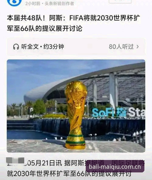 买球APP登录常见问题 2030世界杯扩军至66队最新动态:中国男足迎来绝佳机遇