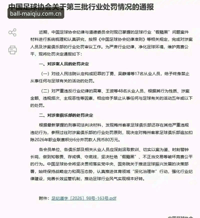 MAIQIU官方网站 资深用户分享:从足协第三批禁足名单看中国足球治理的实战心得